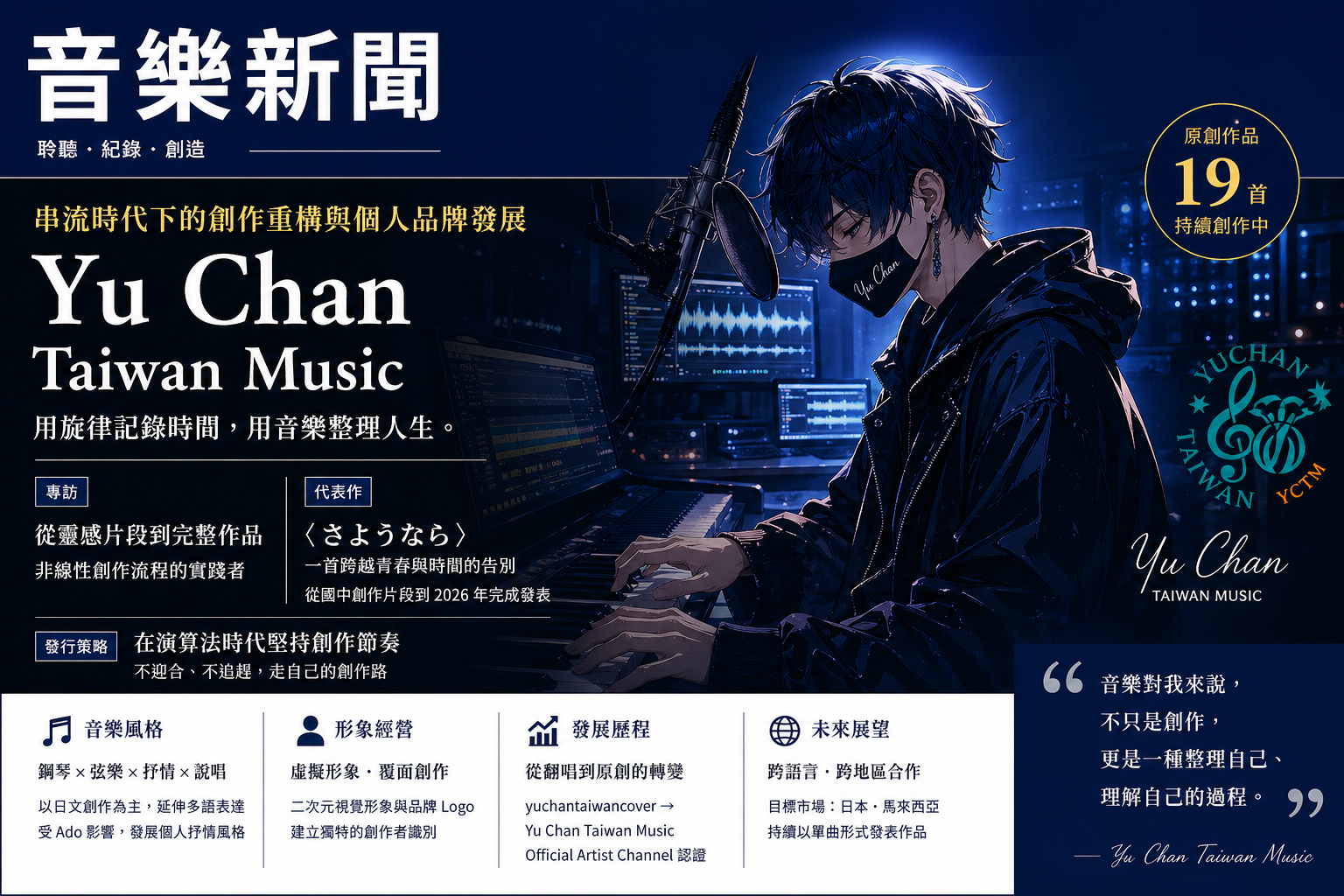 台灣音樂創作者 Yu Chan Taiwan Music：串流時代下的創作重構與個人品牌發展